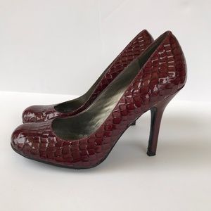 Jessica Simpson Red Faux Snakeskin Heels